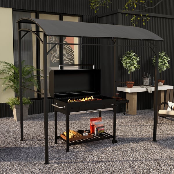 Grillpaviljong, 215x150x220 cm, Mörkgrå