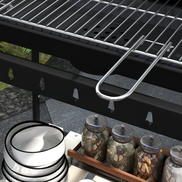 Kolgrill, 103x47x95 cm, Svart