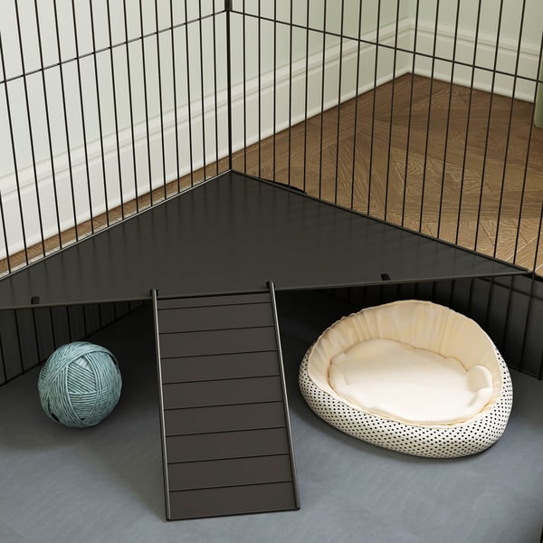 Lille kæledyr bur, 121x61x61 cm, sort