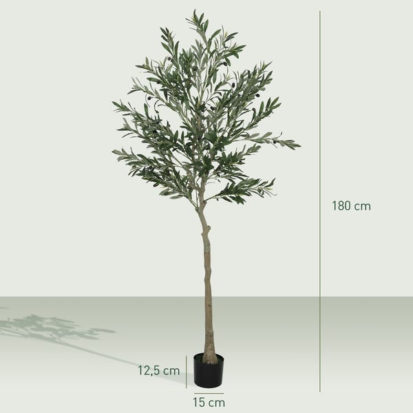 Kunstig oliventræ, 180 cm, grøn