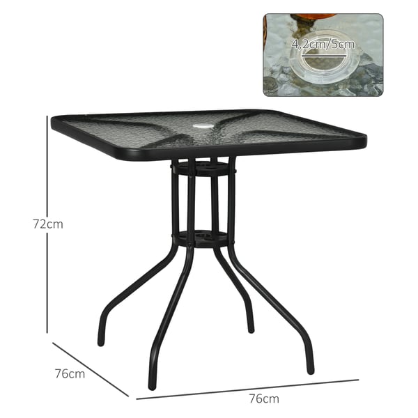 Trädgårdsbord, 76x76x72 cm, Svart