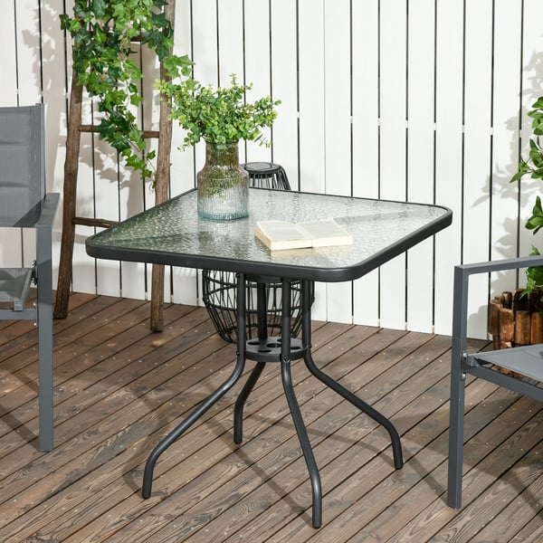 Trädgårdsbord, 76x76x72 cm, Svart