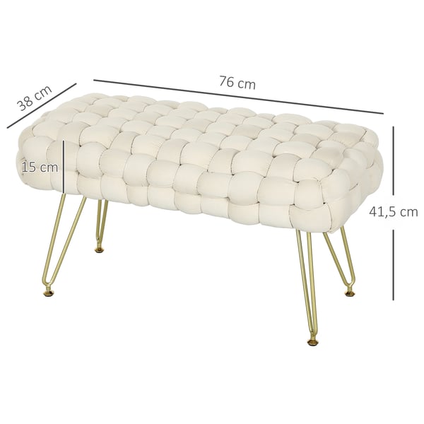 Fodskammel, 76x38x41,5 cm, Creme