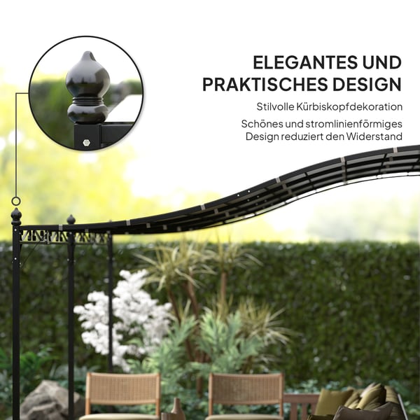 Pergola, 491x298x200/253 cm, Mörkgrå