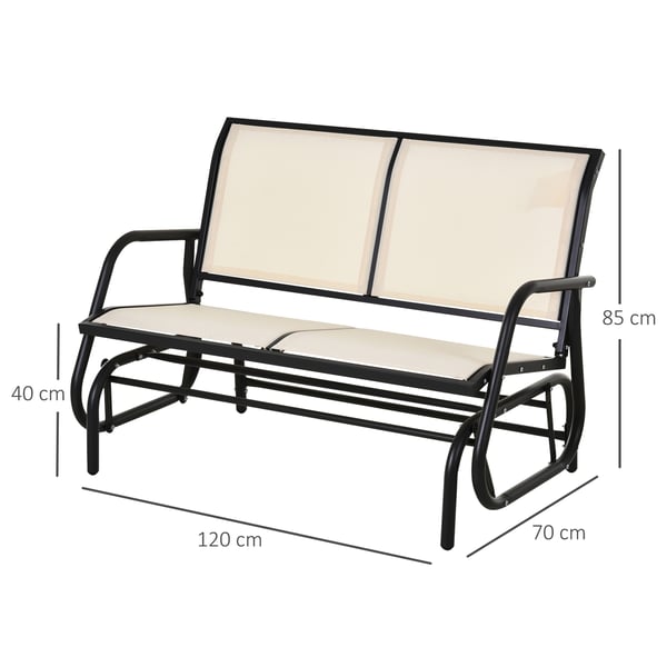 Keinutuolipenkki, 120x70x85 cm, Musta, Beige
