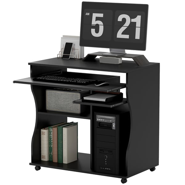 Computerbord, 80x48x75 cm, Sort