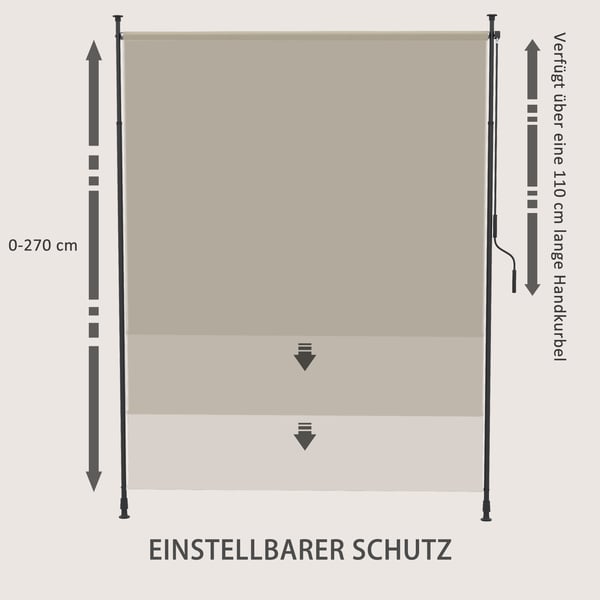 Vertikalt Markise, 200x292 cm, Sand