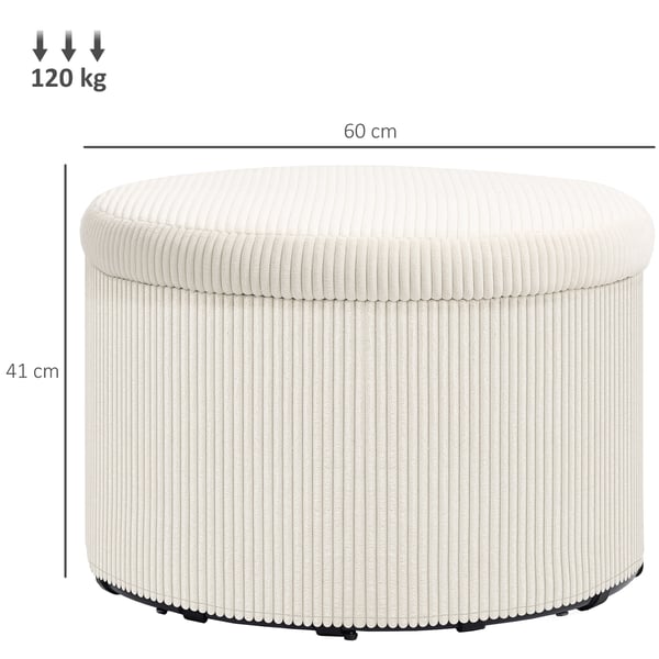 Förvaringspuff, 60x60x41 cm, Beige