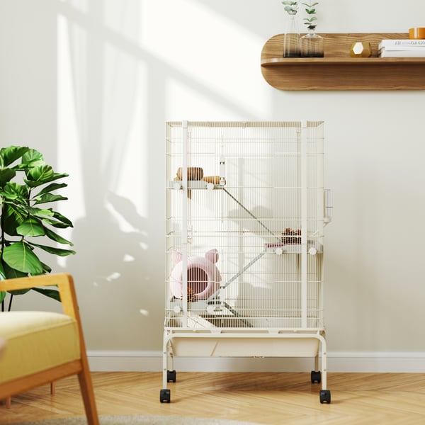 Bur för smådjur 69x44x120 cm, Beige