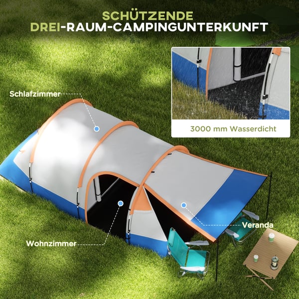 Campingtelt, 420x200x150 cm, Orange