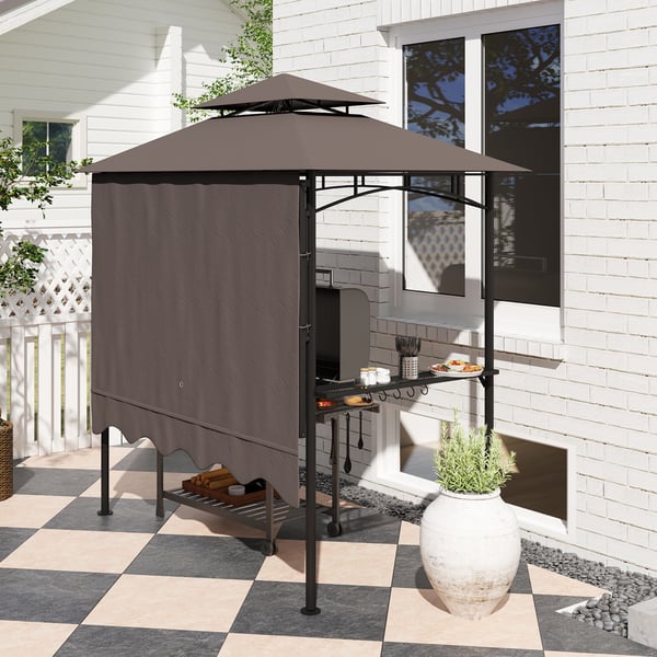 BBQ Pavillon, 242x149x248 cm, Brun