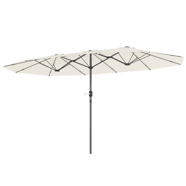 Dobbelt-sidet solparasol, 436x260x240 cm, beige