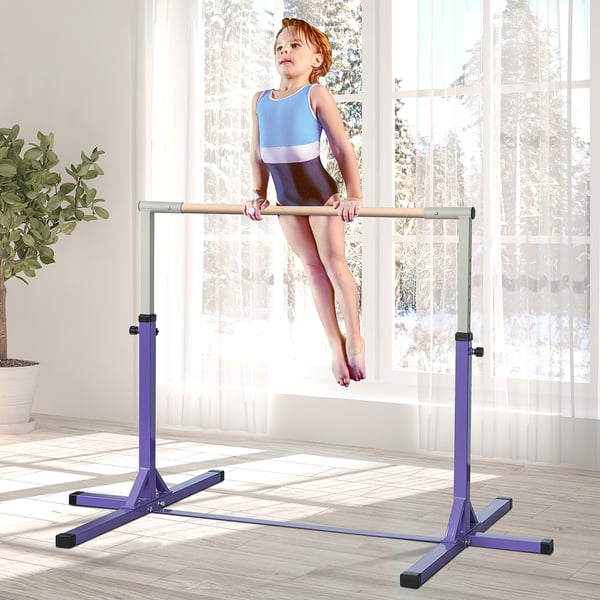 Voimistelun vaakapalkki, 194x121x92-150 cm, violetti