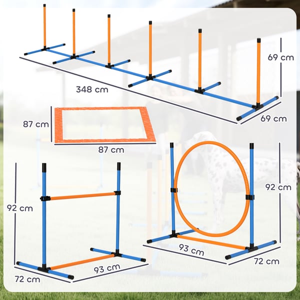 Agility Set, 348x93x92 cm, Sininen ja Oranssi