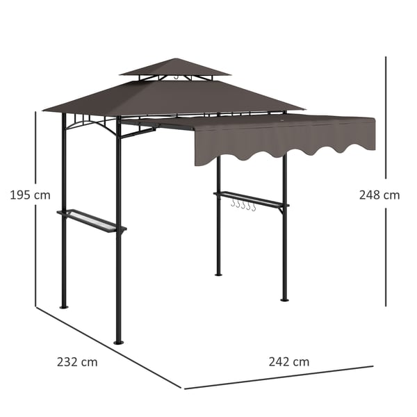 BBQ Pavillon, 242x149x248 cm, Brun