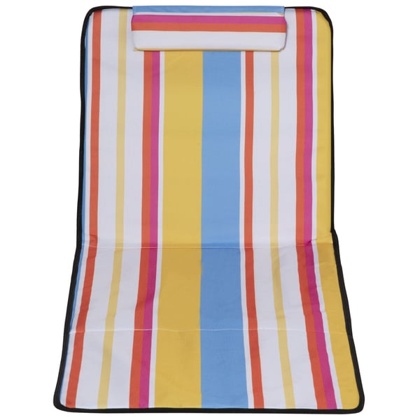 Strandmåtte, 134x48x33-43 cm, Multifarvet
