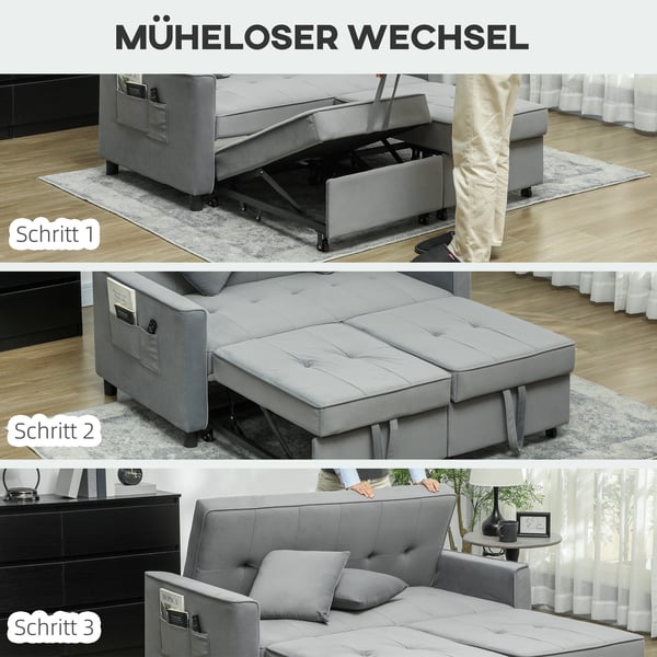 Sovesofa, 140,5x90,5x89 cm, Grå