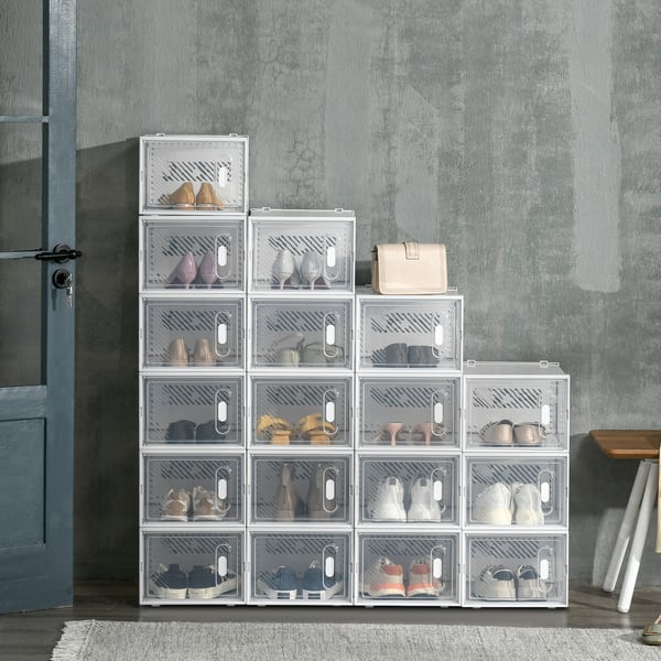 Skoboks sæt, 28x36x21 cm, Transparent