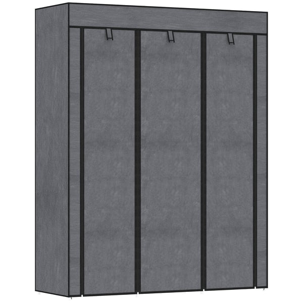 Stof Garderobe, 125x43x162,5 cm, Mørkegrå