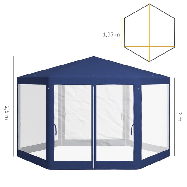 Paviljong, 394x341x250 cm, Blå