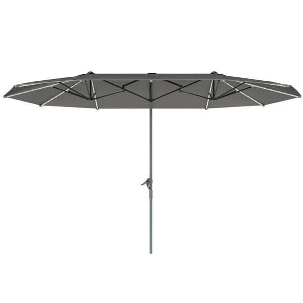 Dobbelt Solparasol, 451x267 cm, Mørkegrå