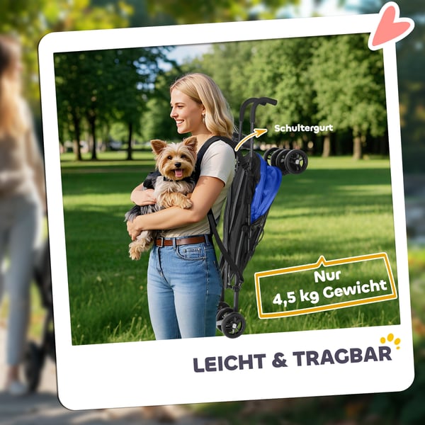 Lemmikkivaunu, 76x44x103 cm, Sininen