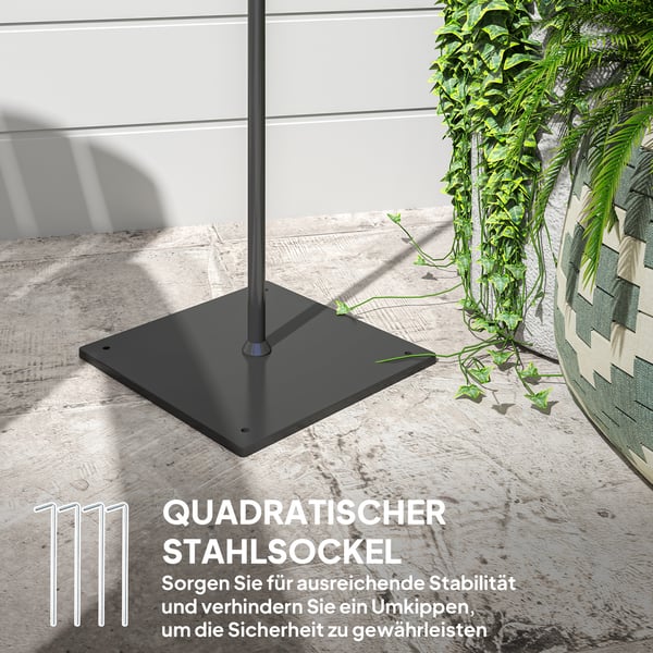 Solcellsgolvlampa, 45x45x178 cm, Gul