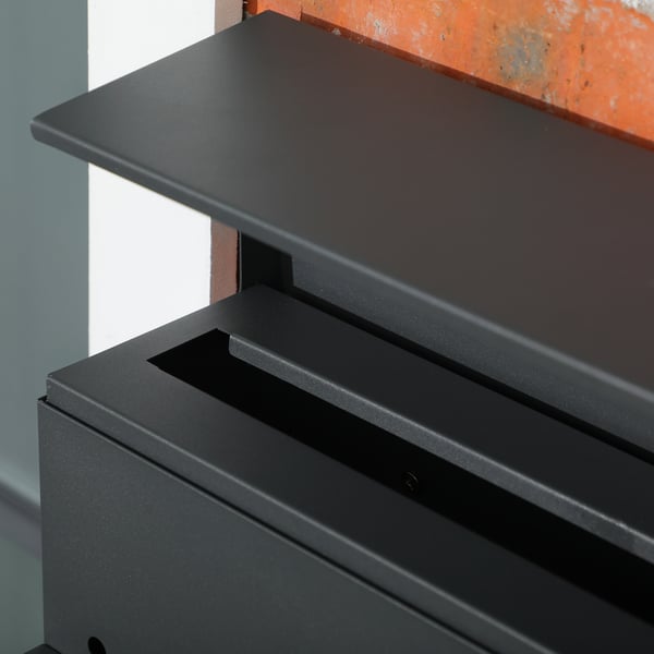Postkasse, 37x10,5x37 cm, Mørkegrå