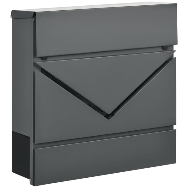Postkasse, 37x10,5x37 cm, Mørkegrå