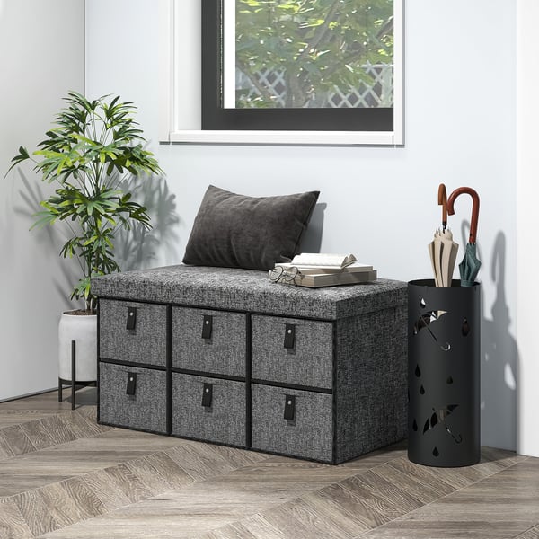 Skobänk, 76.5x38x38 cm, Mörkgrå