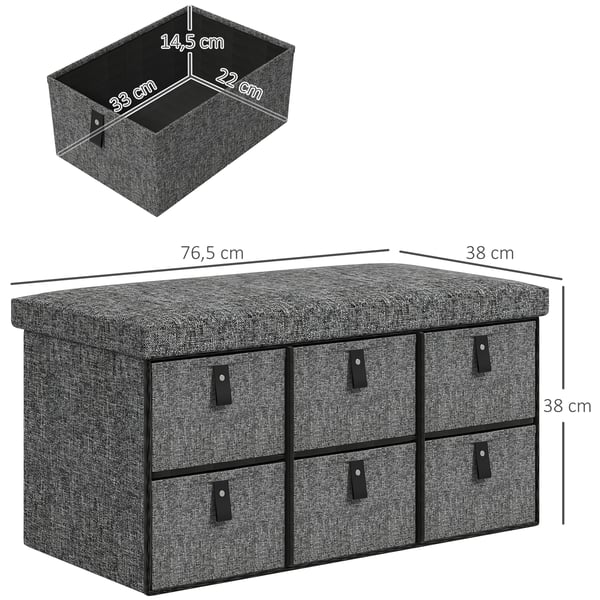 Skobänk, 76.5x38x38 cm, Mörkgrå
