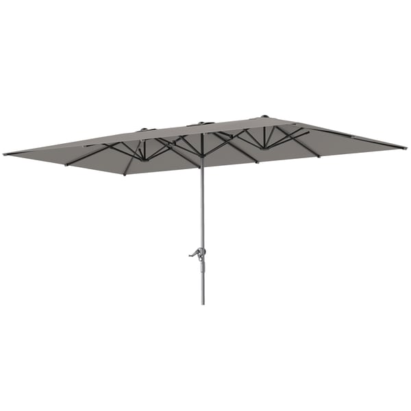 Dobbeltsolparasol, 451x264x264 cm, Mørkegrå
