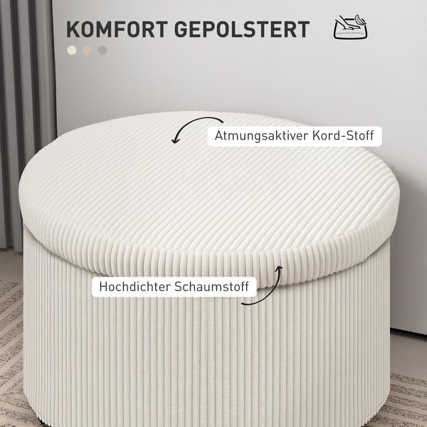 Förvaringspuff, 60x60x41 cm, Beige