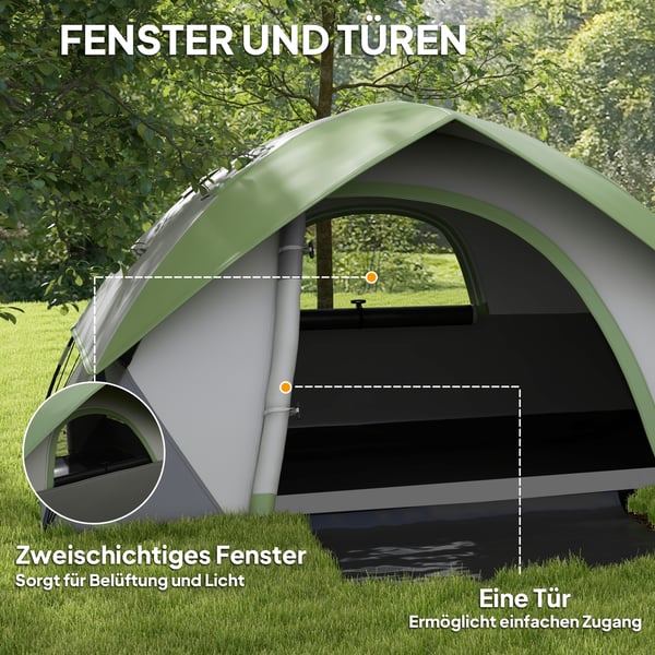 Dome telt, 210x150x110 cm, grøn
