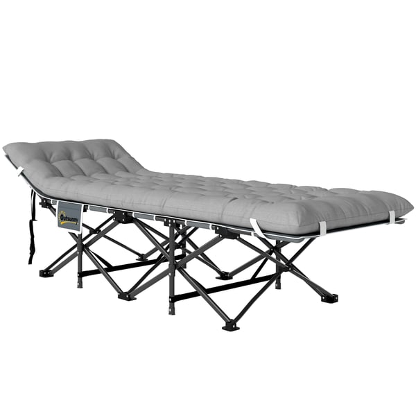 Sammenklappelig Camping Seng, 190x65x37 cm, Lys Grå