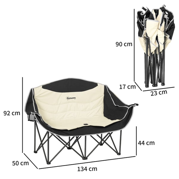 Campingstol, 134x50x92 cm, Khaki