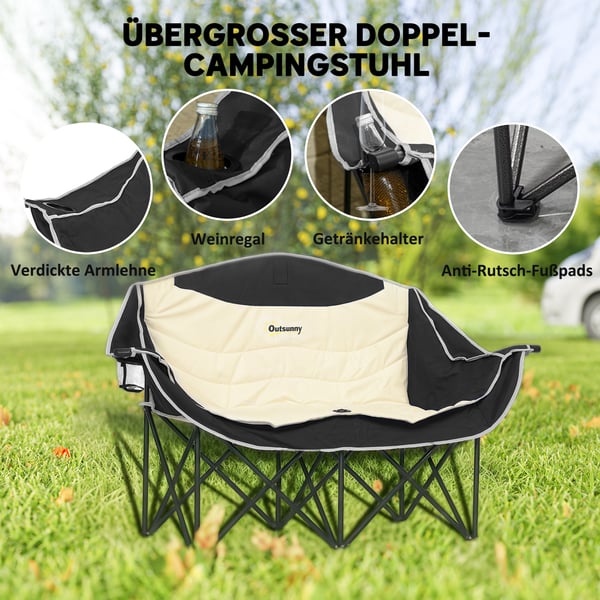 Campingstol, 134x50x92 cm, Khaki