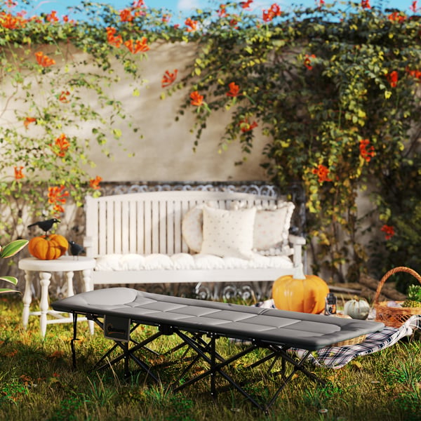 Sammenklappelig camping seng, 187x67x37 cm, grå
