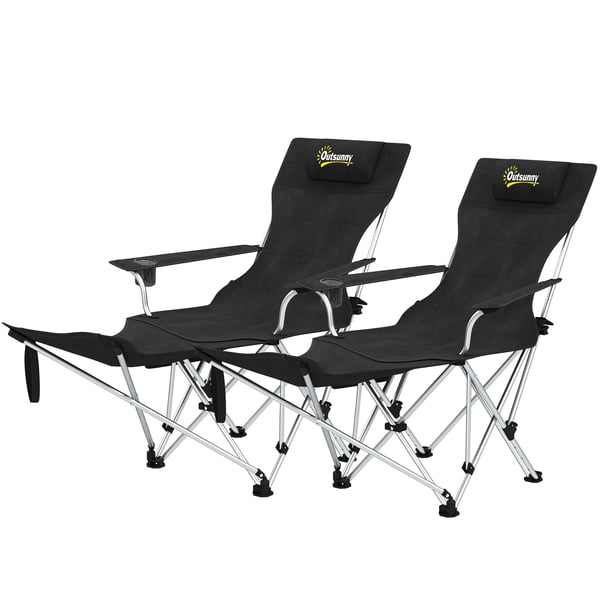Campingstol, 82x100x88 cm, Sort