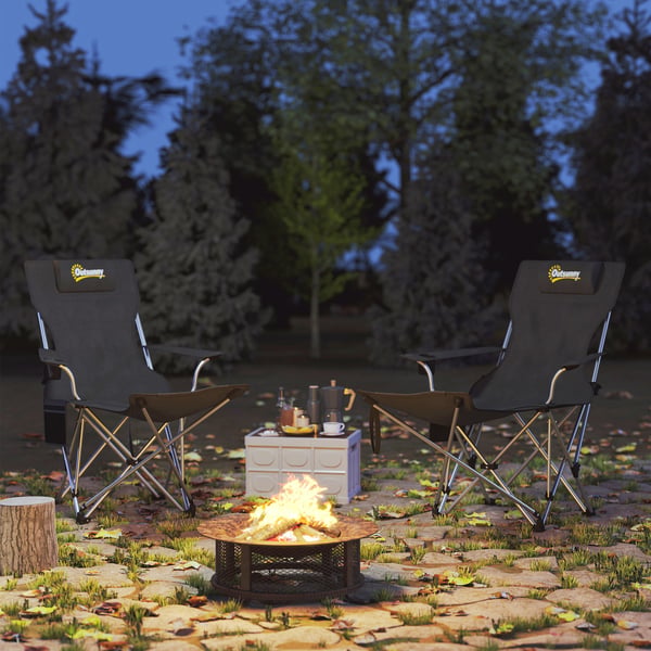 Campingstol, 82x100x88 cm, Sort