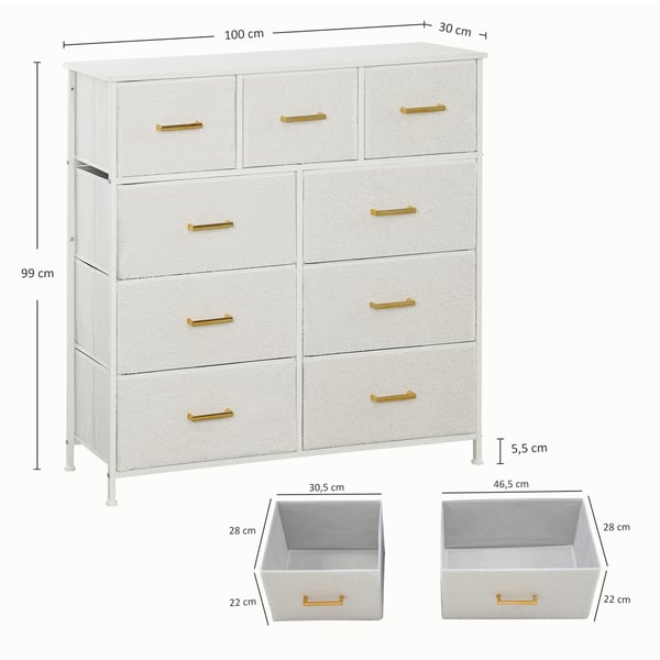 Kommode, 100x30x99 cm, Creme