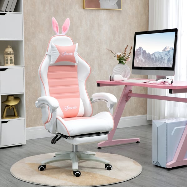 Gamingstol, 65x63x136-142 cm, Pink