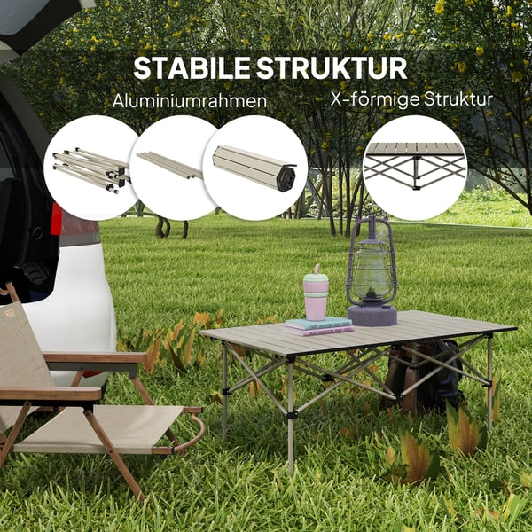 Campingbord, 95x55x50 cm, Khaki