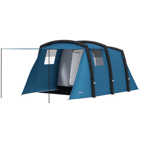Oppusteligt campingtelt, 440x280x195 cm, blå