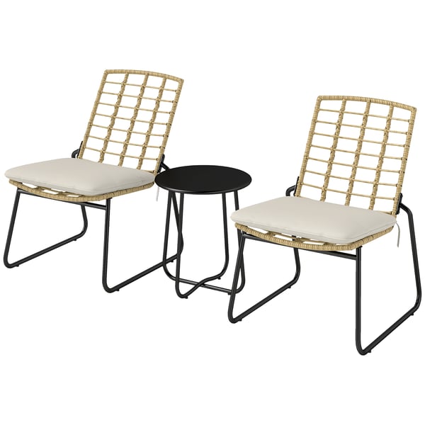 Trädgårdsmöbelset, 3-delar, 56x67x78 cm, Beige, Rattan