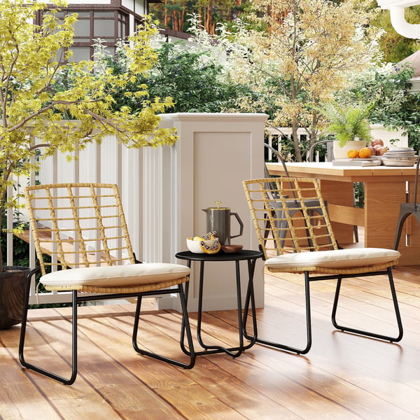 Havesæt, 3-dele, 56x67x78 cm, Beige, Rattan