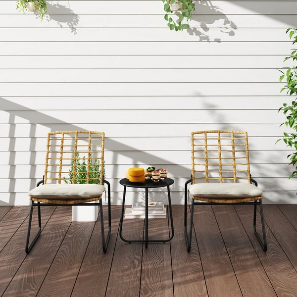 Havesæt, 3-dele, 56x67x78 cm, Beige, Rattan