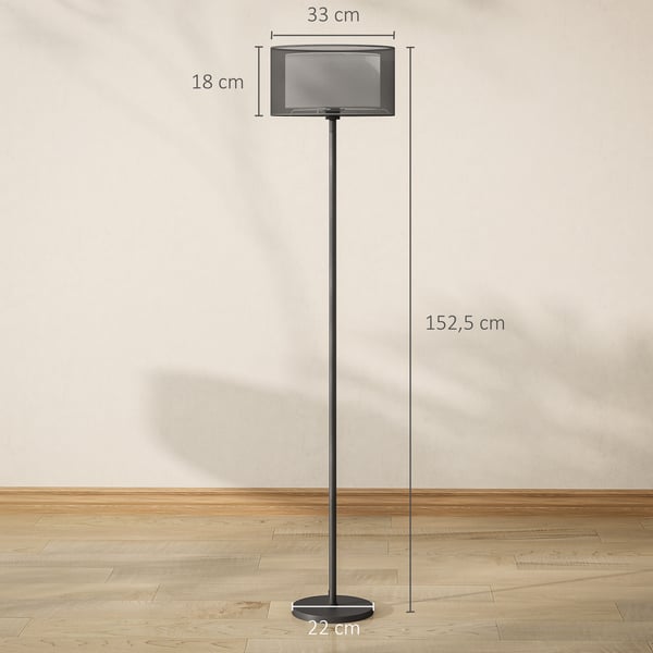 Gulvlampe, 33x152,5 cm, Sort og Hvid