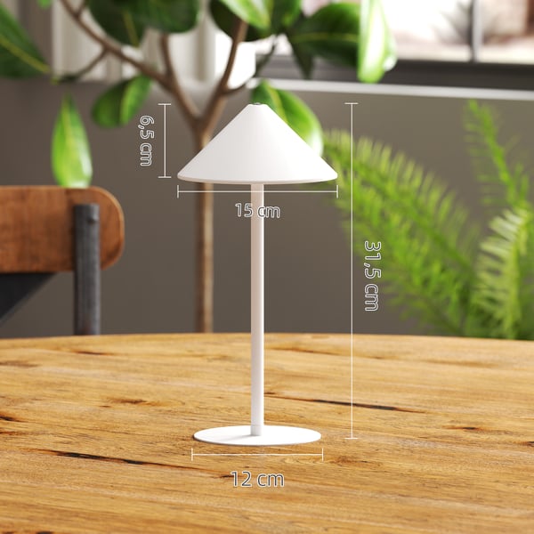 Bordlampe, 15x31,5 cm, Hvid