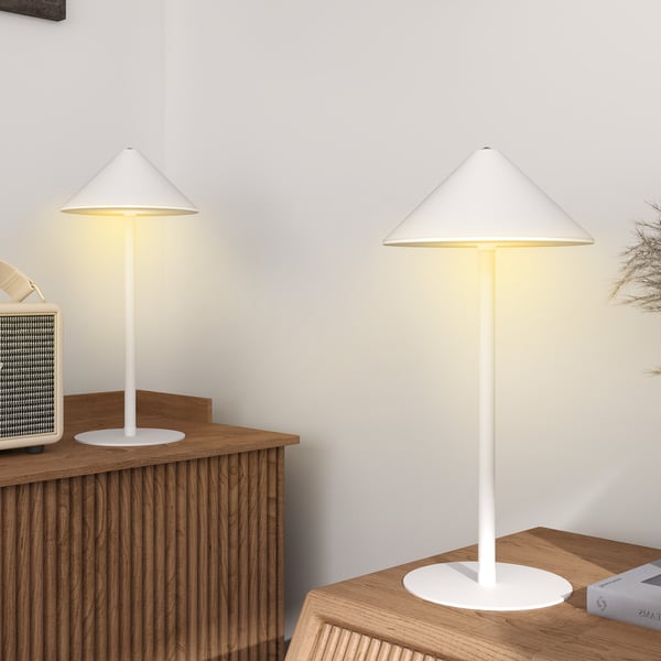 Bordlampe, 15x31,5 cm, Hvid